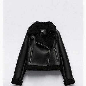 Zara Double Faced Faux Leather Jacket . Size L
